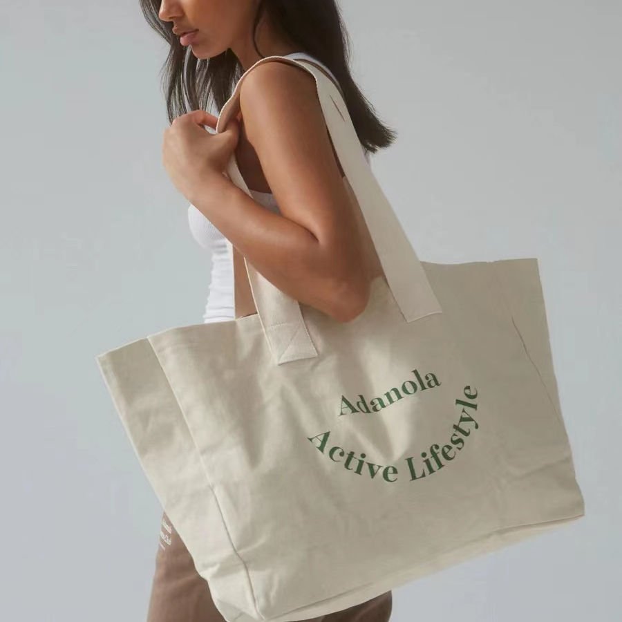 Custom canvas tote bag with printed artwork