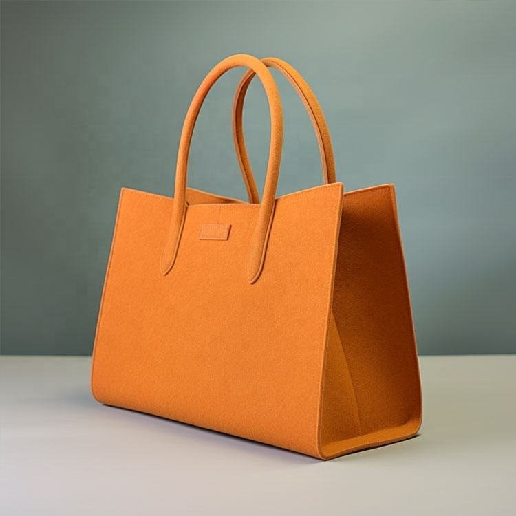 Orange felt bags with custom logo options